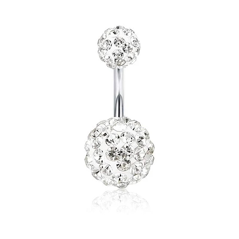 14G 10MM 3/8 Inch 316L Surgical Steel Belly Button Rings Belly Earring CZ Opal Navel Rings Barbell Body Piercings Jewelry Oreja