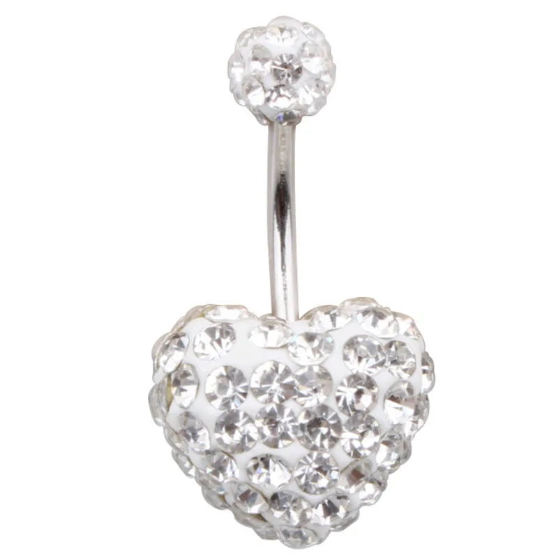 14G 10MM 3/8 Inch 316L Surgical Steel Belly Button Rings Belly Earring CZ Opal Navel Rings Barbell Body Piercings Jewelry Oreja