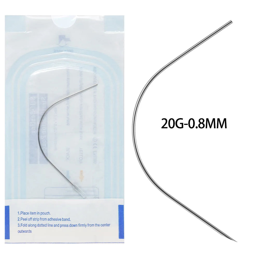 ZS 1PC Surgical Steel Navel Piercing Needles Kit Curved Needle Sterile Package Precision Curved Body Piercing Tools Disposable