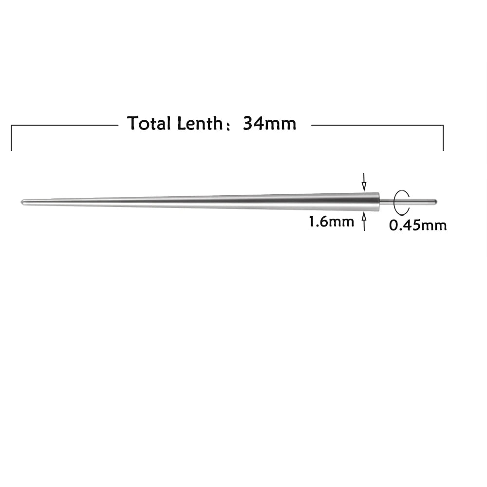 Surgical Steel 14/16/18G Insertion Pin Taper for Threadless Jewelry Nostril Piercing Taper Push in Earrings Body Piercings Tool