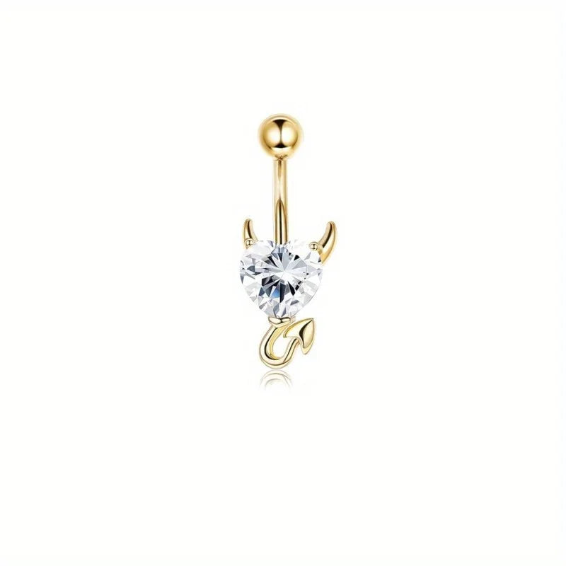BESTEEL 1Pcs Sparkling Surgical Steel Belly Button Ring with Opal Clear CZ | Hypoallergenic 14G Navel Jewelry for A Stylish Look