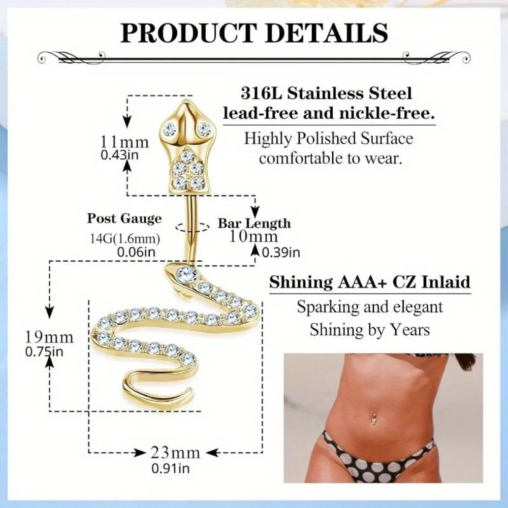 BESTEEL 1Pcs Sparkling Surgical Steel Belly Button Ring with Opal Clear CZ | Hypoallergenic 14G Navel Jewelry for A Stylish Look