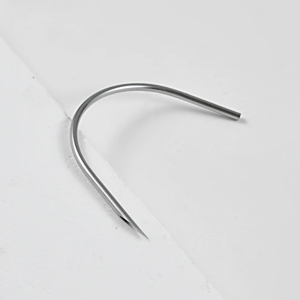 ZS 1PC Surgical Steel Navel Piercing Needles Kit Curved Needle Sterile Package Precision Curved Body Piercing Tools Disposable