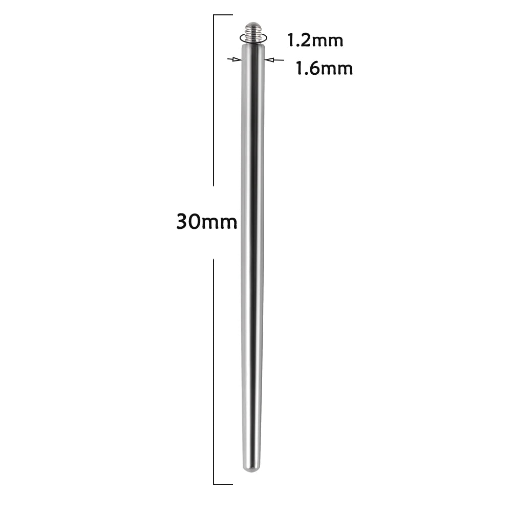 Surgical Steel 14/16/18G Insertion Pin Taper for Threadless Jewelry Nostril Piercing Taper Push in Earrings Body Piercings Tool