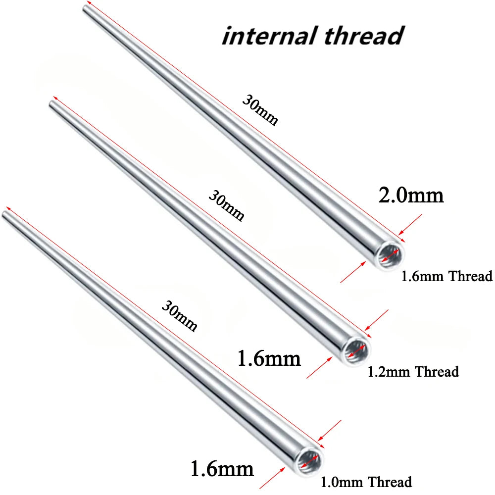 Surgical Steel 14/16/18G Insertion Pin Taper for Threadless Jewelry Nostril Piercing Taper Push in Earrings Body Piercings Tool