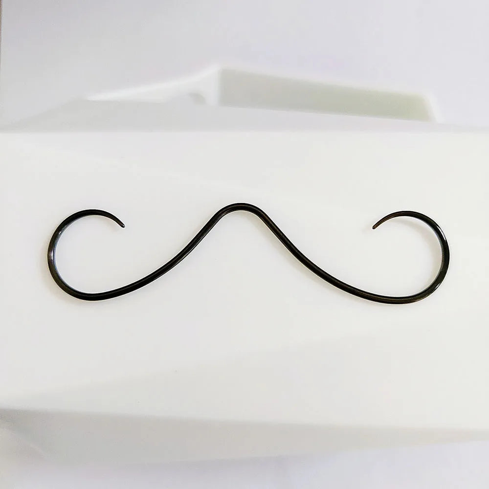 14G 16G Mustache Septum Jewelry Fake Nose Piercing Punk Goth Helix Body Jewelry for Women Men 316L Surgical Stainlesss Steel