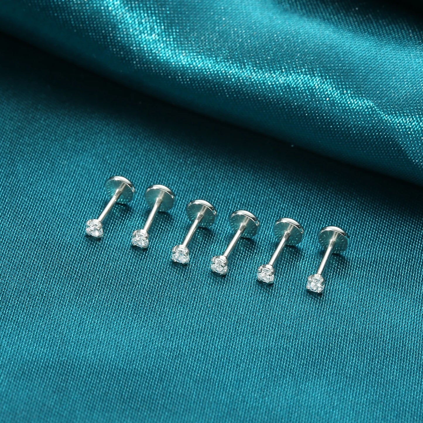 20G Flact Back Earrings Stud Hypoallergenic Stainless Steel Threadless Tragus Cartilage Helix Lip Medusa Piercing Jewelry