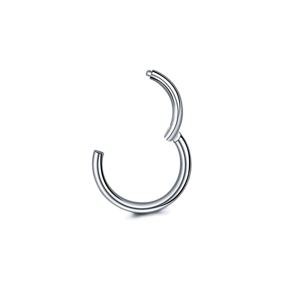 316L Surgical Steel Clicker Segment Nose Rings Base Septum Piercing Daith Conch Hoop Earrings for Women Men 16G 18G 20G 6-14mm