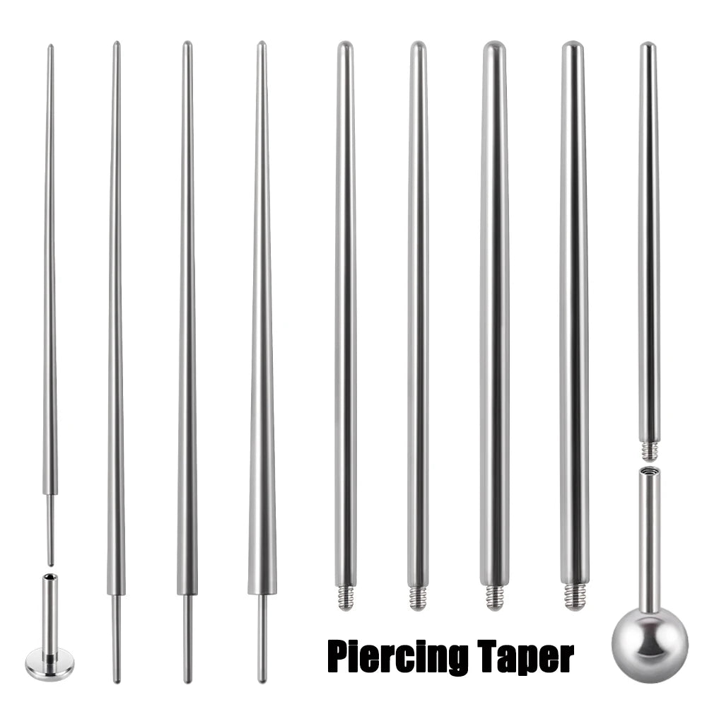 Surgical Steel 14/16/18G Insertion Pin Taper for Threadless Jewelry Nostril Piercing Taper Push in Earrings Body Piercings Tool