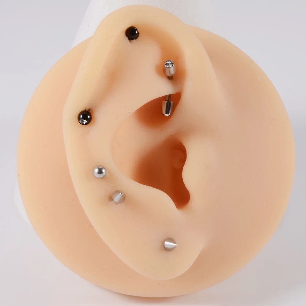 361L Surgical Steel Eyebrow Banana Piercing Lip Ring Curved Tongue Barbell Ring Daith Helix Rook Earring Wrist Piercings Jewelry