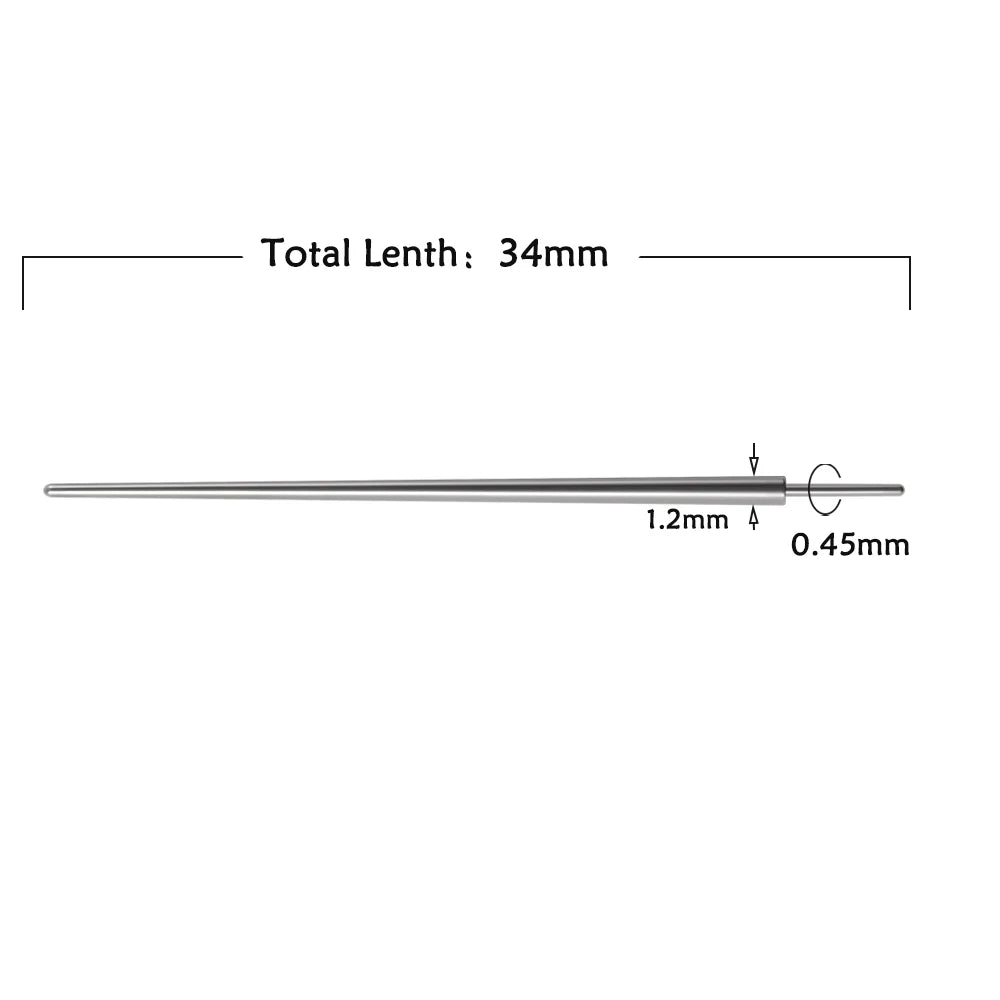 Surgical Steel 14/16/18G Insertion Pin Taper for Threadless Jewelry Nostril Piercing Taper Push in Earrings Body Piercings Tool
