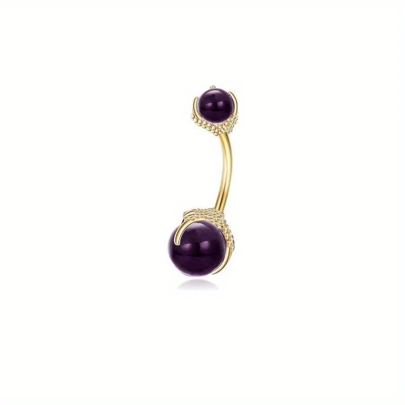 BESTEEL 1Pcs Sparkling Surgical Steel Belly Button Ring with Opal Clear CZ | Hypoallergenic 14G Navel Jewelry for A Stylish Look