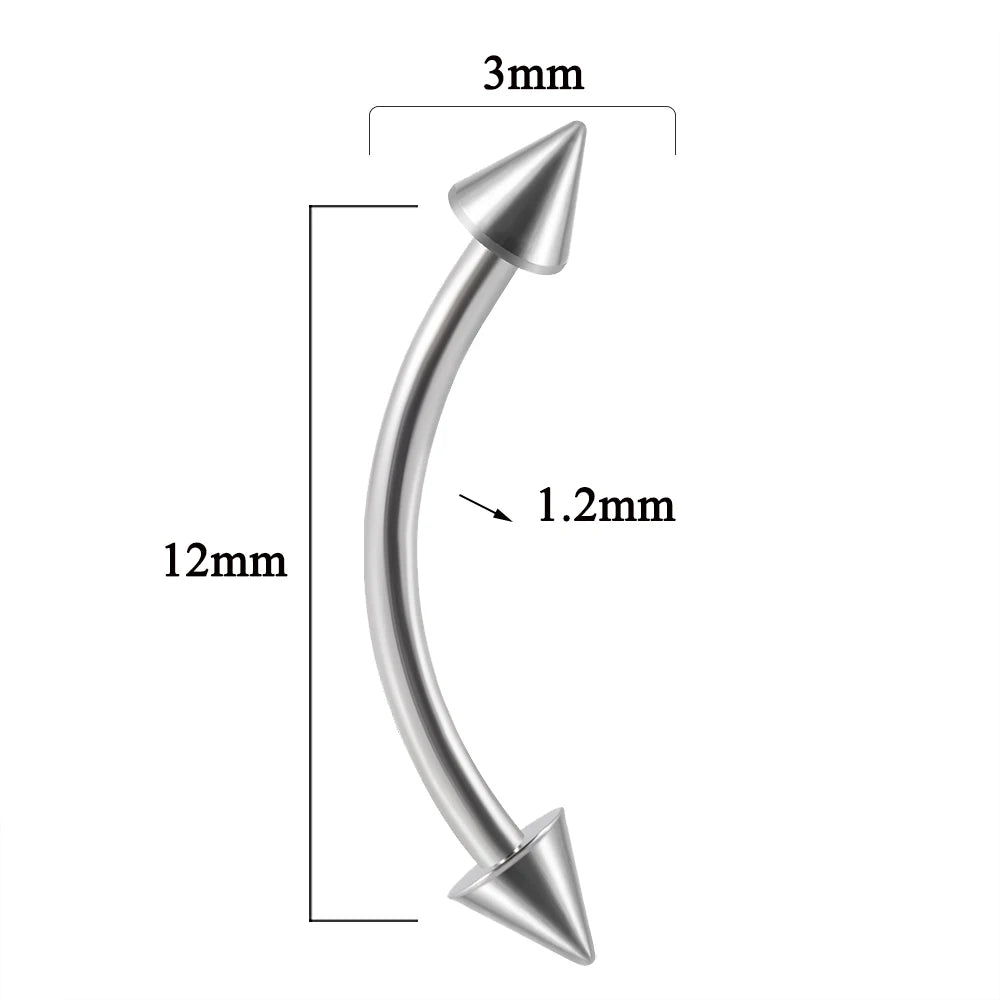 361L Surgical Steel Eyebrow Banana Piercing Lip Ring Curved Tongue Barbell Ring Daith Helix Rook Earring Wrist Piercings Jewelry