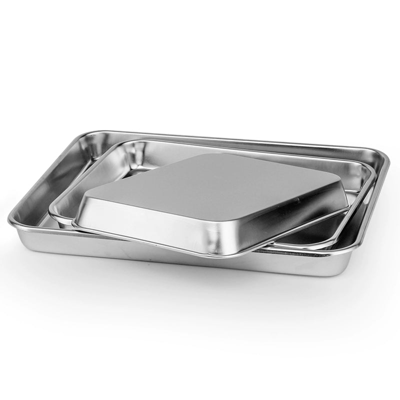 304 Stainless Steel Rectangular Tray and Dinner Plate Square Plate Barbecue Plate Flats Steamed Fish Plate Steamed Rice Tray Fruit Plate