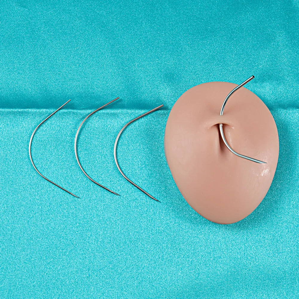 ZS 1PC Surgical Steel Navel Piercing Needles Kit Curved Needle Sterile Package Precision Curved Body Piercing Tools Disposable