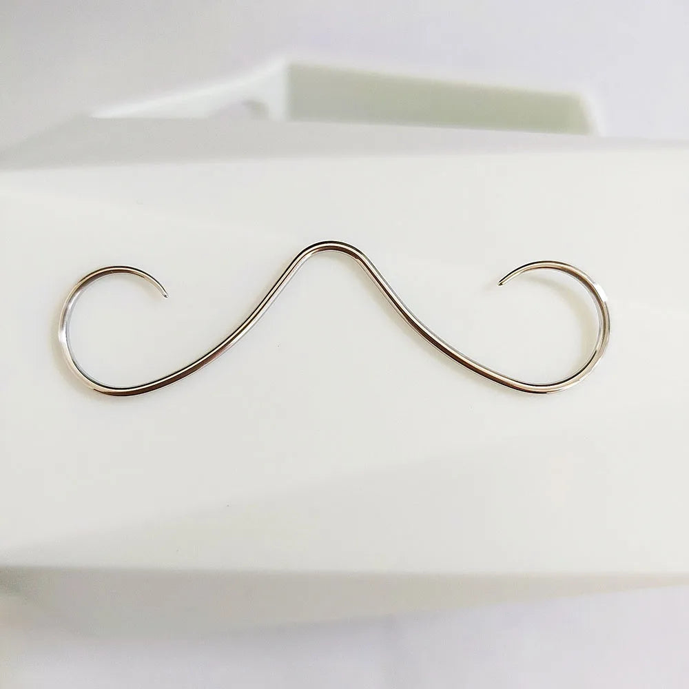 14G 16G Mustache Septum Jewelry Fake Nose Piercing Punk Goth Helix Body Jewelry for Women Men 316L Surgical Stainlesss Steel