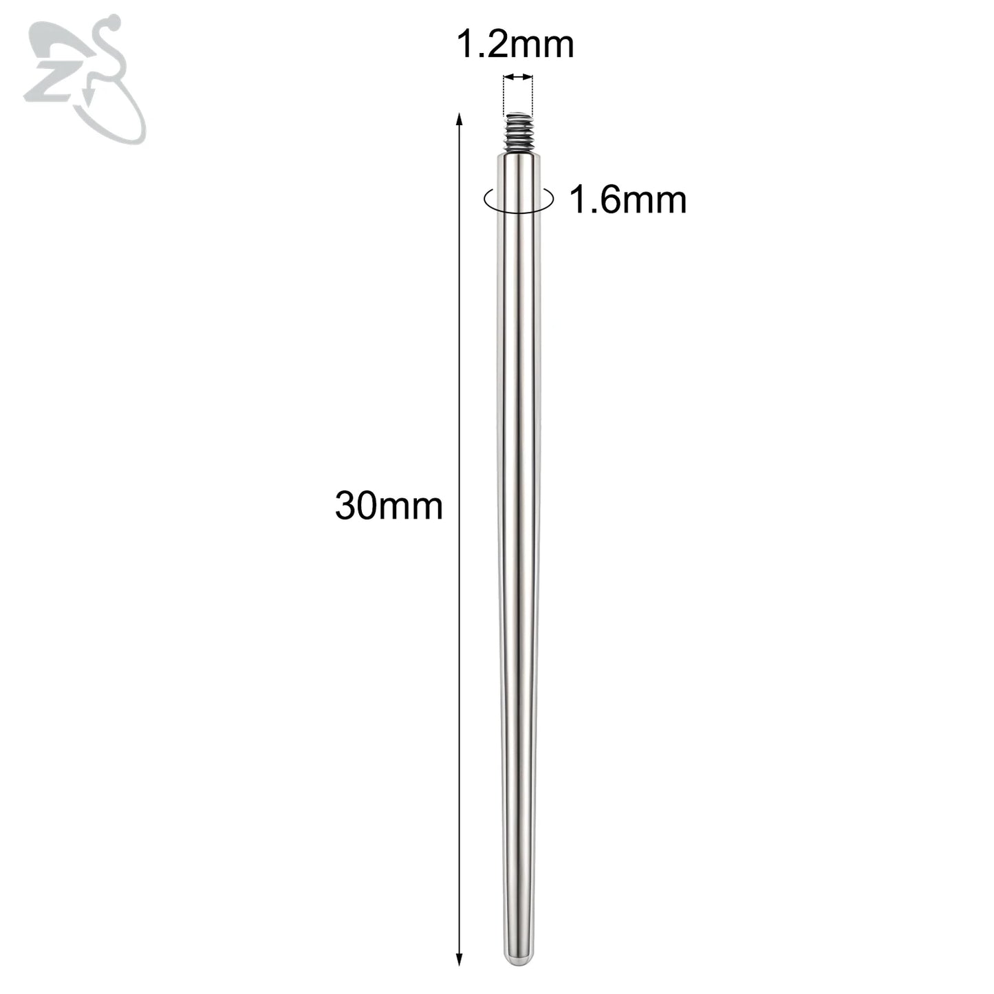ZS 1 PC 14/16/18/20G Stainless Steel Threadless Piercing Tool Piercings Needles Receiving Tube Insertion Pin For Push In Jewelry