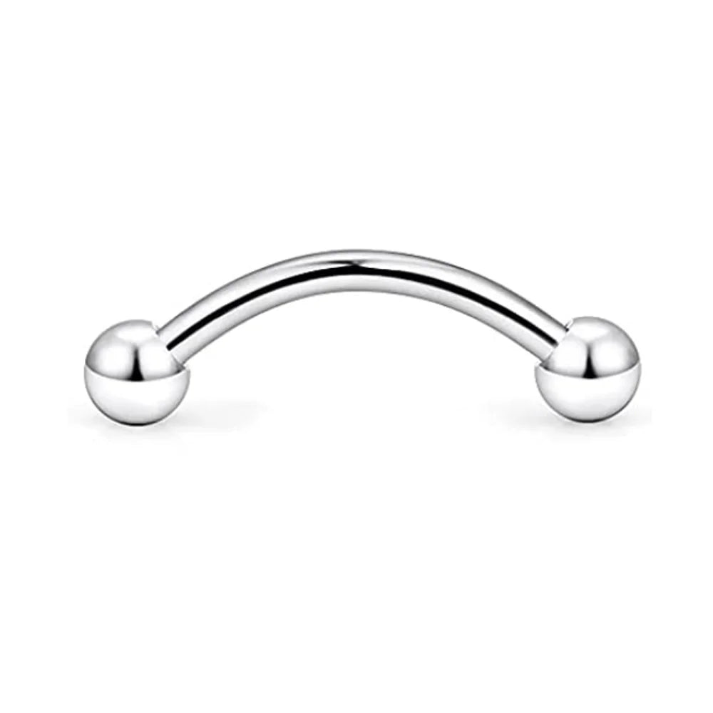 1-10Pcs 16G Surgical Steel Tiny Curved Eyebrow Barbell Ear Navel Belly Ring Piercing Jewelry for Women Men 6mm 8mm 10mm