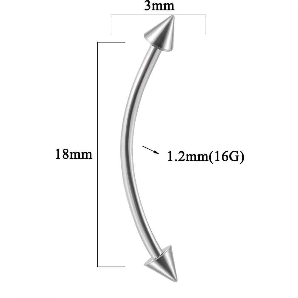 361L Surgical Steel Eyebrow Banana Piercing Lip Ring Curved Tongue Barbell Ring Daith Helix Rook Earring Wrist Piercings Jewelry