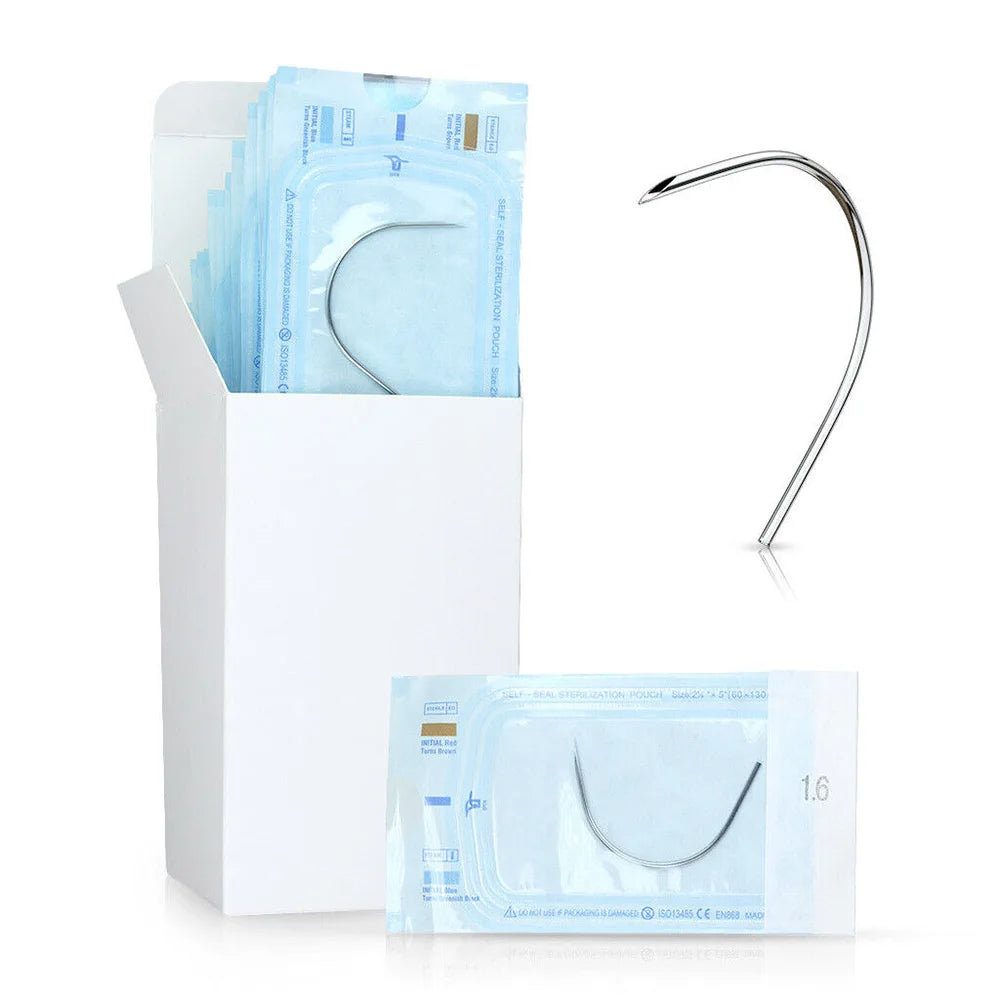ZS 1PC Surgical Steel Navel Piercing Needles Kit Curved Needle Sterile Package Precision Curved Body Piercing Tools Disposable