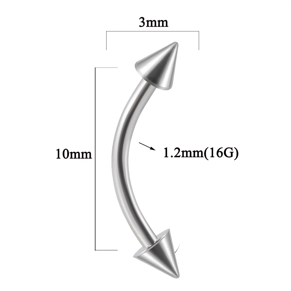 361L Surgical Steel Eyebrow Banana Piercing Lip Ring Curved Tongue Barbell Ring Daith Helix Rook Earring Wrist Piercings Jewelry
