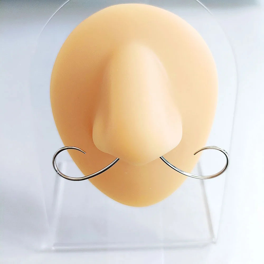 14G 16G Mustache Septum Jewelry Fake Nose Piercing Punk Goth Helix Body Jewelry for Women Men 316L Surgical Stainlesss Steel