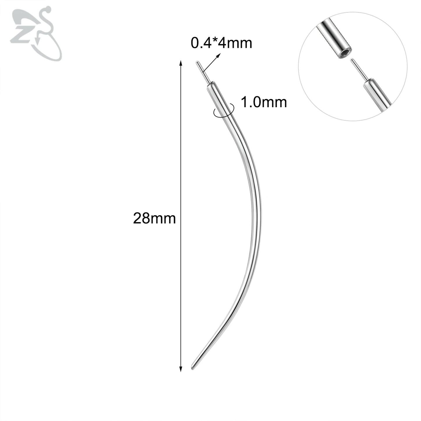 ZS 1 PC 14/16/18/20G Stainless Steel Threadless Piercing Tool Piercings Needles Receiving Tube Insertion Pin For Push In Jewelry