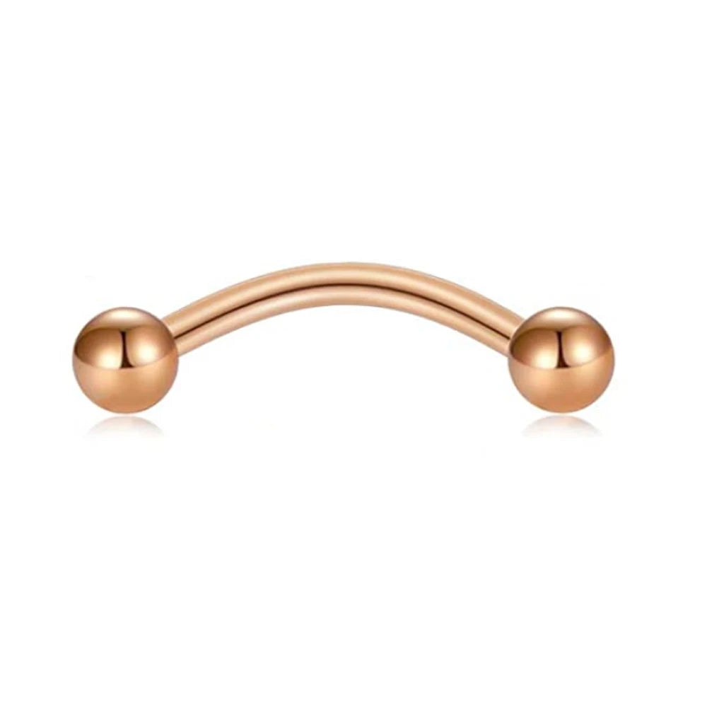 1-10Pcs 16G Surgical Steel Tiny Curved Eyebrow Barbell Ear Navel Belly Ring Piercing Jewelry for Women Men 6mm 8mm 10mm