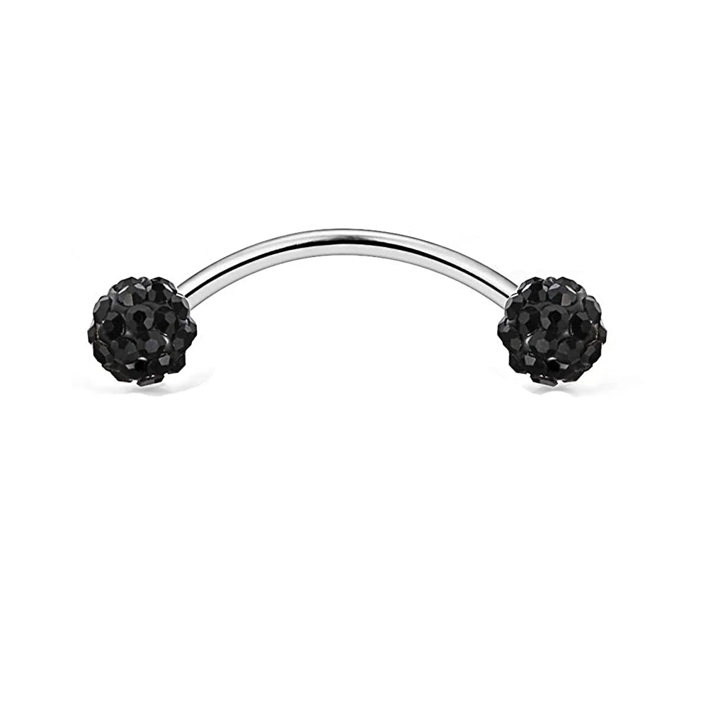1-10Pcs 16G Surgical Steel Tiny Curved Eyebrow Barbell Ear Navel Belly Ring Piercing Jewelry for Women Men 6mm 8mm 10mm