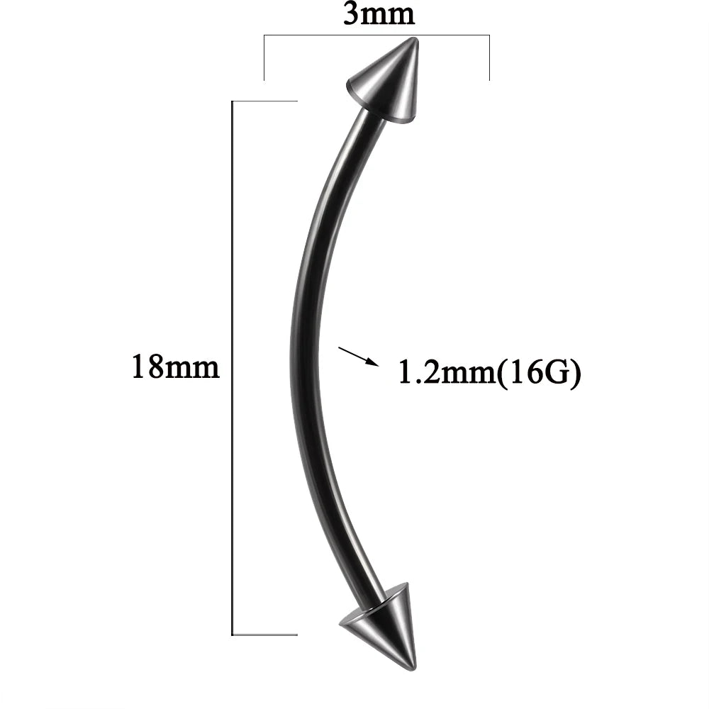 361L Surgical Steel Eyebrow Banana Piercing Lip Ring Curved Tongue Barbell Ring Daith Helix Rook Earring Wrist Piercings Jewelry