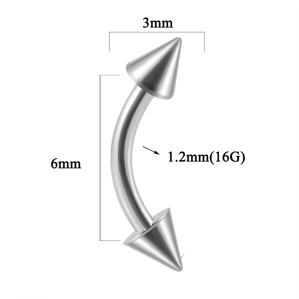 361L Surgical Steel Eyebrow Banana Piercing Lip Ring Curved Tongue Barbell Ring Daith Helix Rook Earring Wrist Piercings Jewelry
