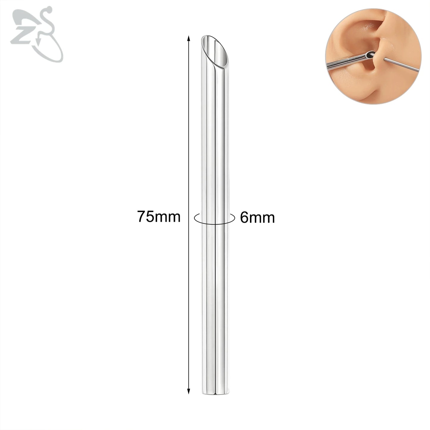 ZS 1 PC 14/16/18/20G Stainless Steel Threadless Piercing Tool Piercings Needles Receiving Tube Insertion Pin For Push In Jewelry