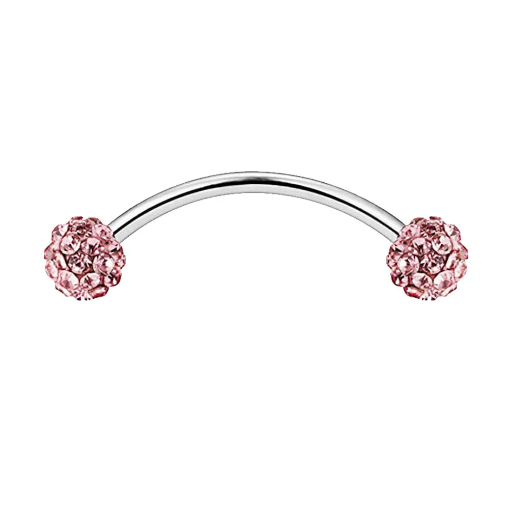 1-10Pcs 16G Surgical Steel Tiny Curved Eyebrow Barbell Ear Navel Belly Ring Piercing Jewelry for Women Men 6mm 8mm 10mm