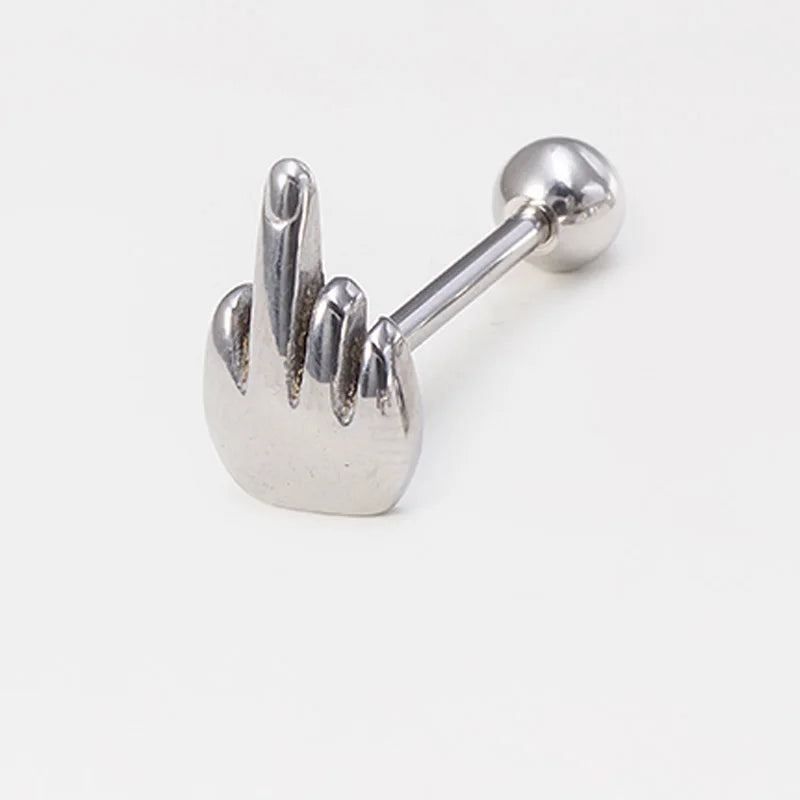 1pc Gothic Skull Spider Rose Letter Tongue Barbell Stud Piercing Surgical Steel Tongue Ring Piercing Body Jewelry for Unisex 14G