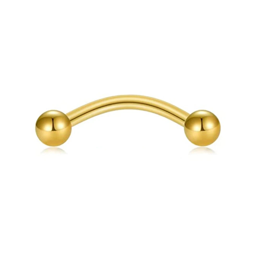 1-10Pcs 16G Surgical Steel Tiny Curved Eyebrow Barbell Ear Navel Belly Ring Piercing Jewelry for Women Men 6mm 8mm 10mm