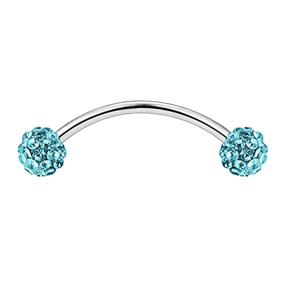 1-10Pcs 16G Surgical Steel Tiny Curved Eyebrow Barbell Ear Navel Belly Ring Piercing Jewelry for Women Men 6mm 8mm 10mm