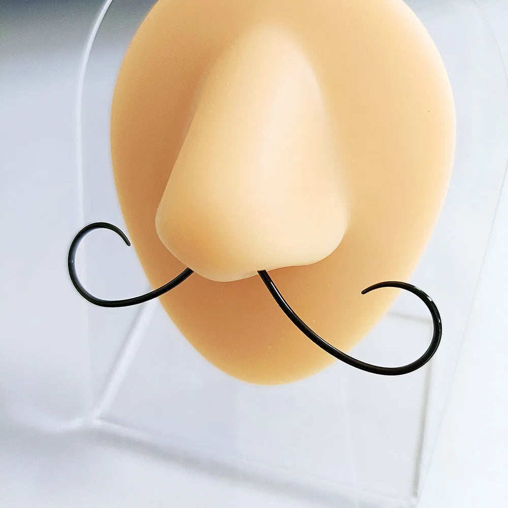 14G 16G Mustache Septum Jewelry Fake Nose Piercing Punk Goth Helix Body Jewelry for Women Men 316L Surgical Stainlesss Steel