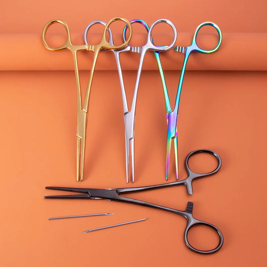 1pc 316L Surgical Steel Body Piercing Tool Straight Head Piercing Clamp Pliers Piercing Forceps