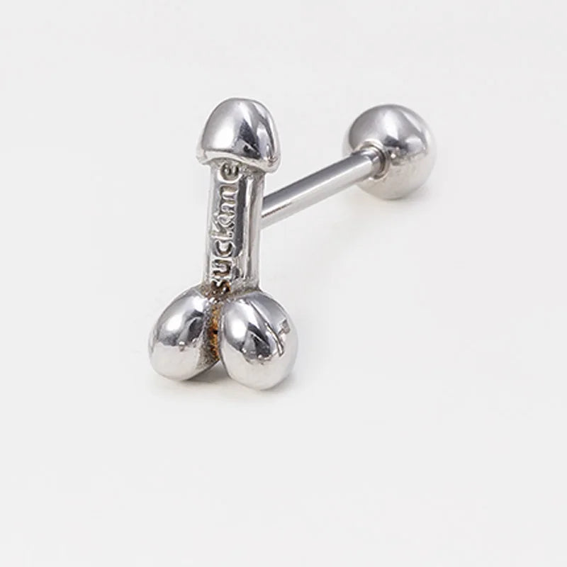 1pc Gothic Skull Spider Rose Letter Tongue Barbell Stud Piercing Surgical Steel Tongue Ring Piercing Body Jewelry for Unisex 14G