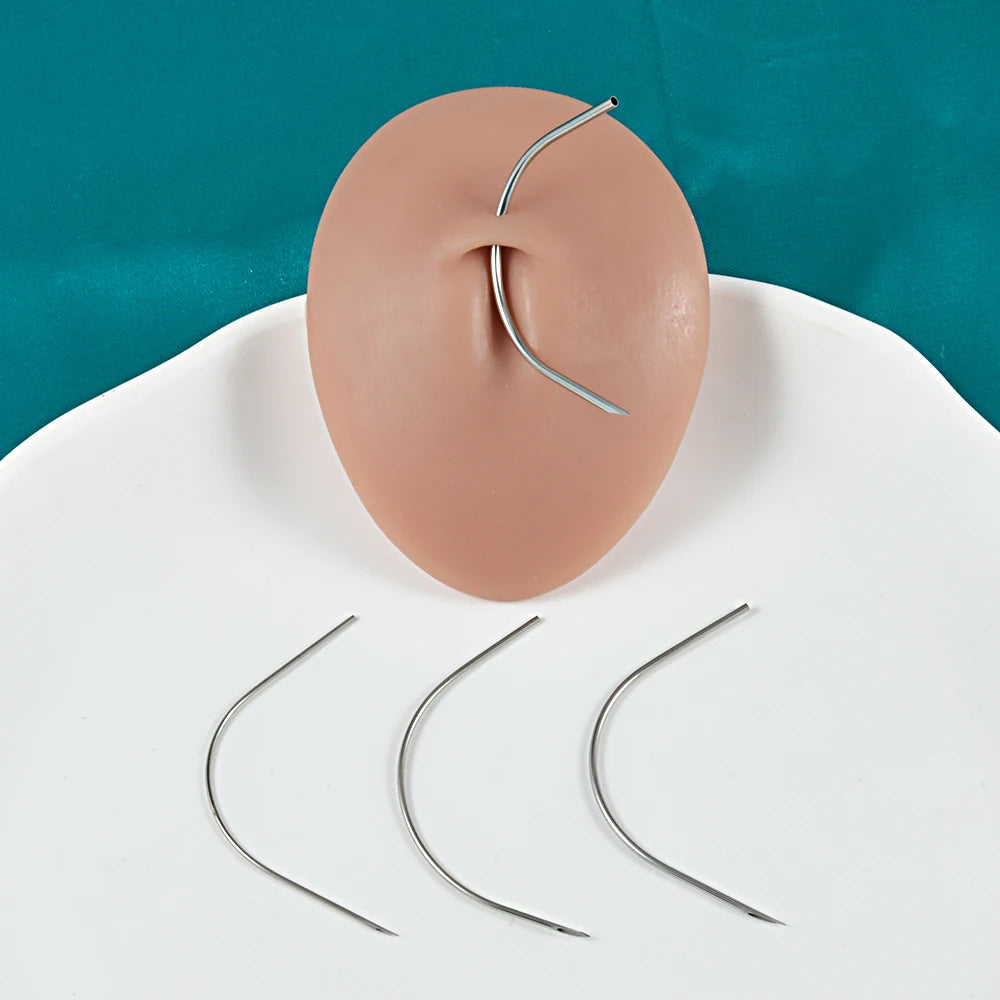 ZS 1PC Surgical Steel Navel Piercing Needles Kit Curved Needle Sterile Package Precision Curved Body Piercing Tools Disposable