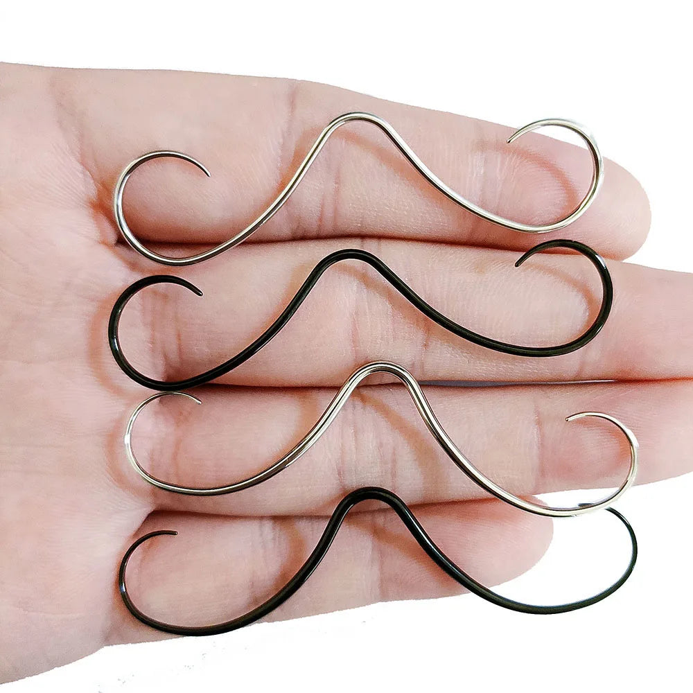 14G 16G Mustache Septum Jewelry Fake Nose Piercing Punk Goth Helix Body Jewelry for Women Men 316L Surgical Stainlesss Steel