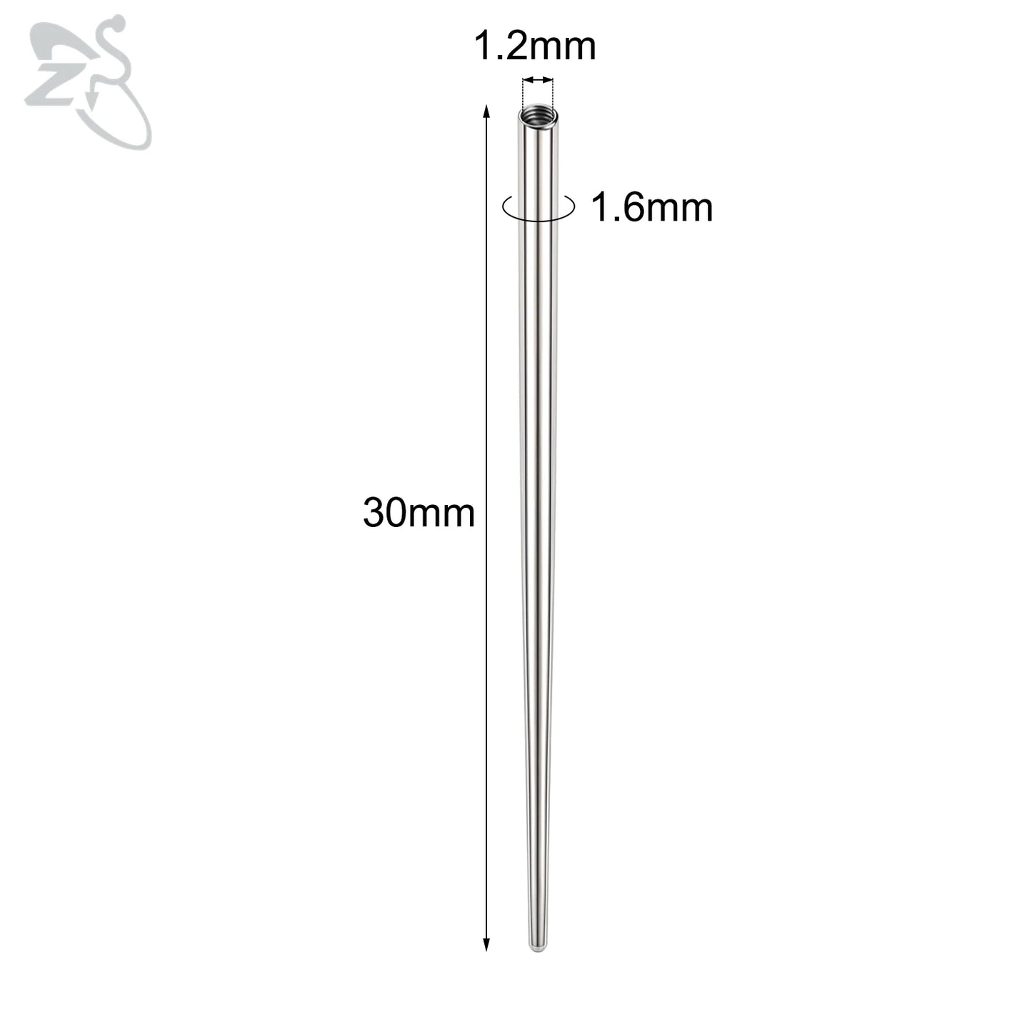 ZS 1 PC 14/16/18/20G Stainless Steel Threadless Piercing Tool Piercings Needles Receiving Tube Insertion Pin For Push In Jewelry