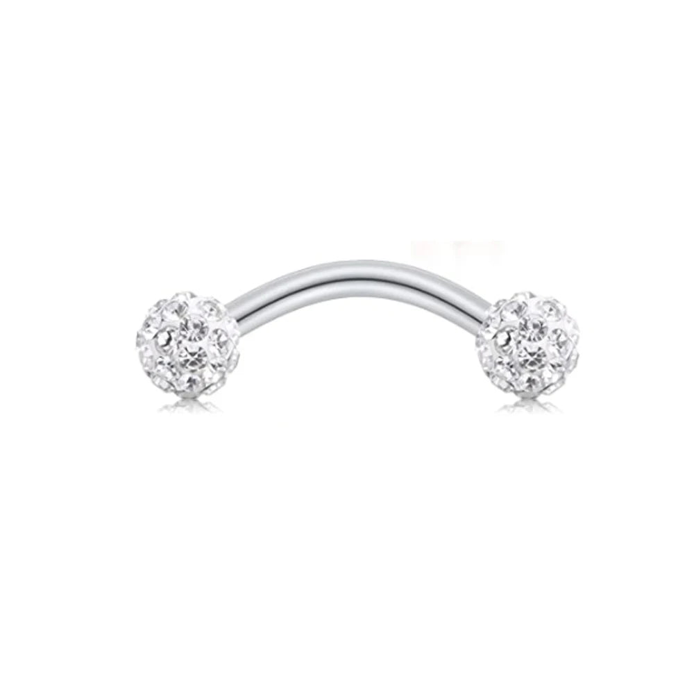 1-10Pcs 16G Surgical Steel Tiny Curved Eyebrow Barbell Ear Navel Belly Ring Piercing Jewelry for Women Men 6mm 8mm 10mm